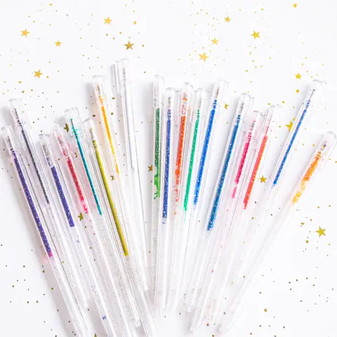 Grabie New Limited Edition Color The Cosmos Glitter Gel Pens - 18-Pack Multicolor Pens Creative Stationery Coloring Tool