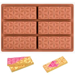 1 count  Bar Mold Deep Dubai Break Apart Candy Molds Thick Stuffed  Molds for Filling Knafeh Pistachio  Bar and Wax Melts Large (Pyramid Shape)