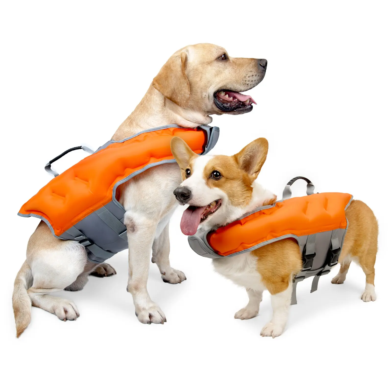 Dog Summer Outdoor Pool Beach Inflatable Swimwear, Portable Pet Life Jacket, Includes Pump, Comfortable, Breathable, Strong Floatation, Adjustable, Lifejackets
