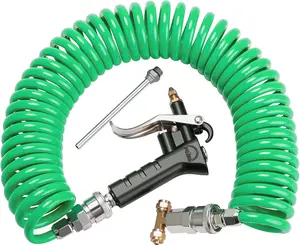 Heavy Duty  Air Duster Blow  Cleaning with 9 Meter Long Coil and 2 interchangeable nozzle tips- Green Air Seat Blow  Kit