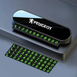 1pc Car Temporary Parking Card, Phone Number Card Plate for Peugeot 408 308 5008, Landtrek 208 3008 2008 Rifter 508 Accessories