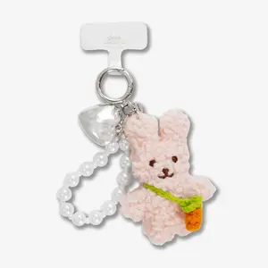 Phone Wristlet with Plush Bunny Charm Phone Wristlet with Plush Bunny Charm