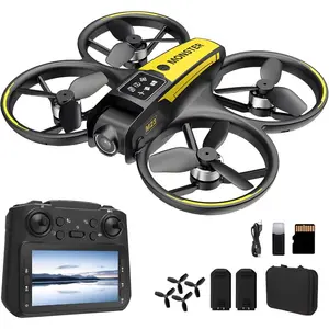 4K Kids Drone with 4.5" Screen Remote FPV Brushless Motor 2 Batteries Foldable