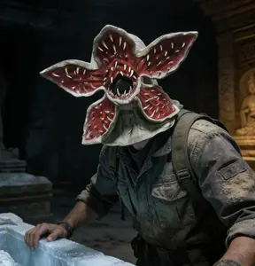 Demogorgon Mask Latex Stranger Things Demogorgon Latex Mask, Scary Flower-Mouth Monster Headgear with Sharp Teeth, Soft Breathable Natural Latex for Adults, Ideal for Halloween Cosplay, Sci-Fi Horror Events & Theme Parties