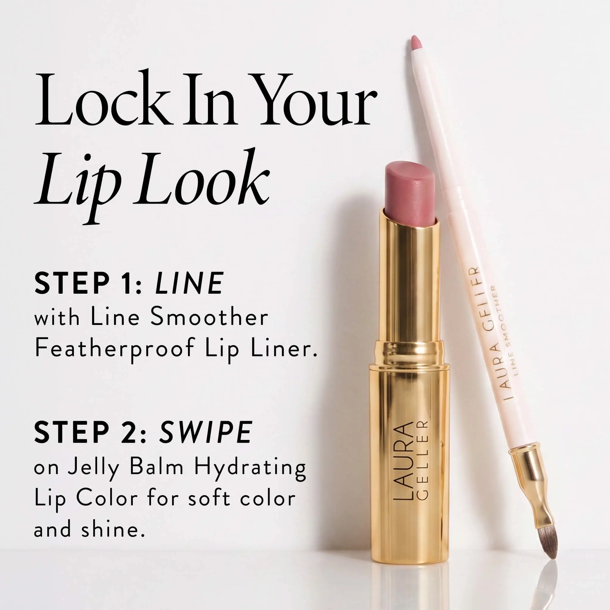 Laura Geller Jelly Balm Hydrating Lip Color + Line Smoother Featherproof Lip Liner Duo Laura Geller Jelly Balm Hydrating Lip Color + Line Smoother Featherproof Lip Liner Duo