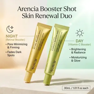 Booster Shot Skin Renewal Duo - Vitamin C & Retinal for Day And Night Brightening, Pore Minimizing, Moisturizing, and Fades Dark Spots | 1.01 fl oz + 1.01 fl oz
