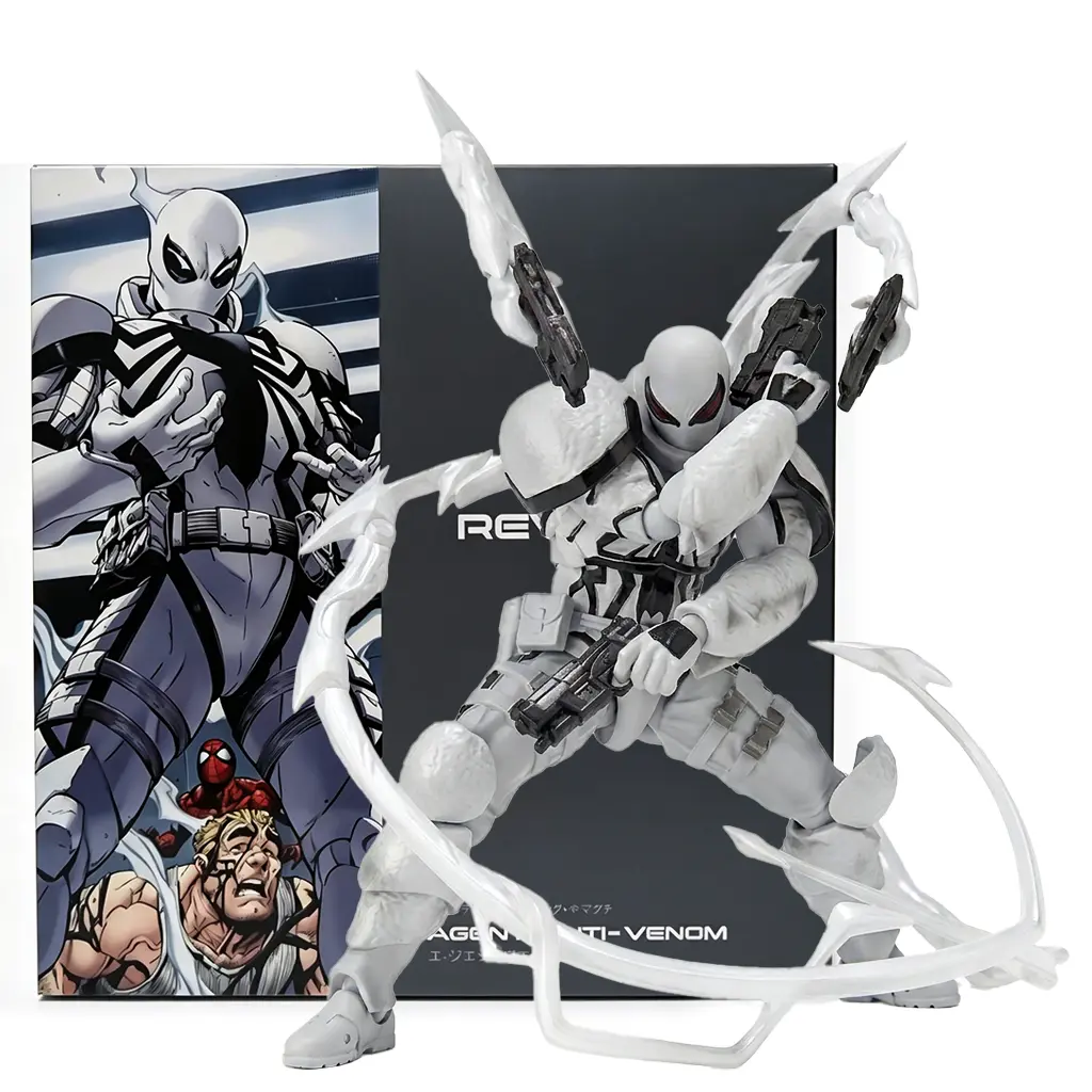 Marvel Agent Venom & Agent Anti-Venom 1:12 Action Figure, Articulated Symbiote Collectible with Guns, Tendrils & Alternate Hands
