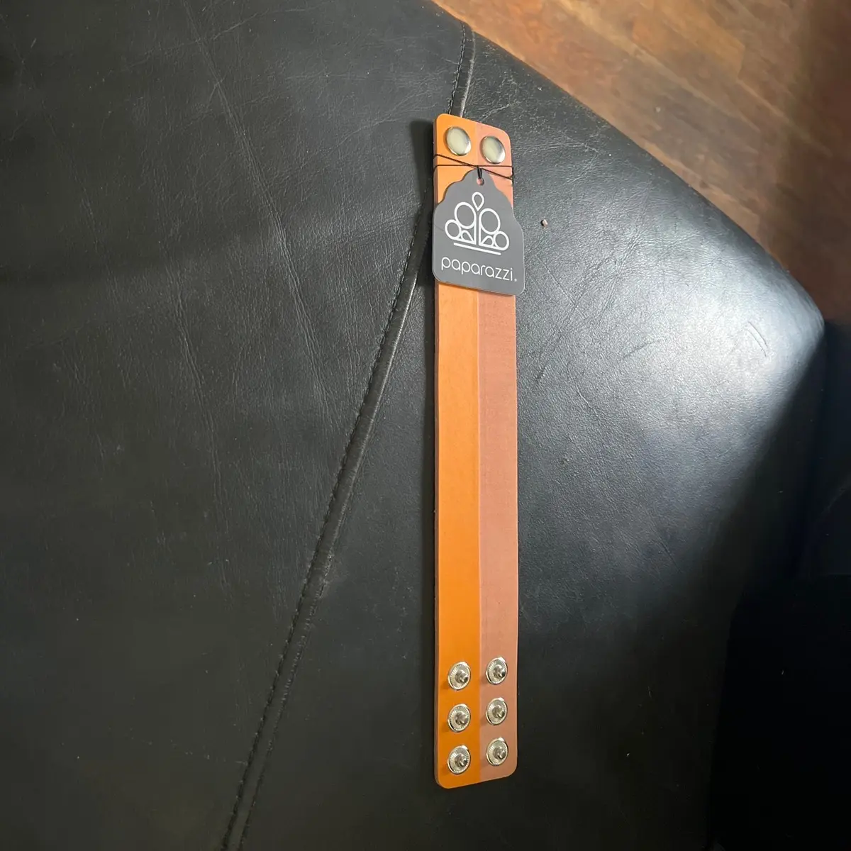 Yellow and brown Urban snap bracelet