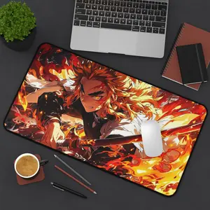 Kyojuro Rengoku, Demon Slayer, Anime Inspired Fire Element Desk Mat, Gaming Mouse Pad, Office Decor, Cosplay Accessories