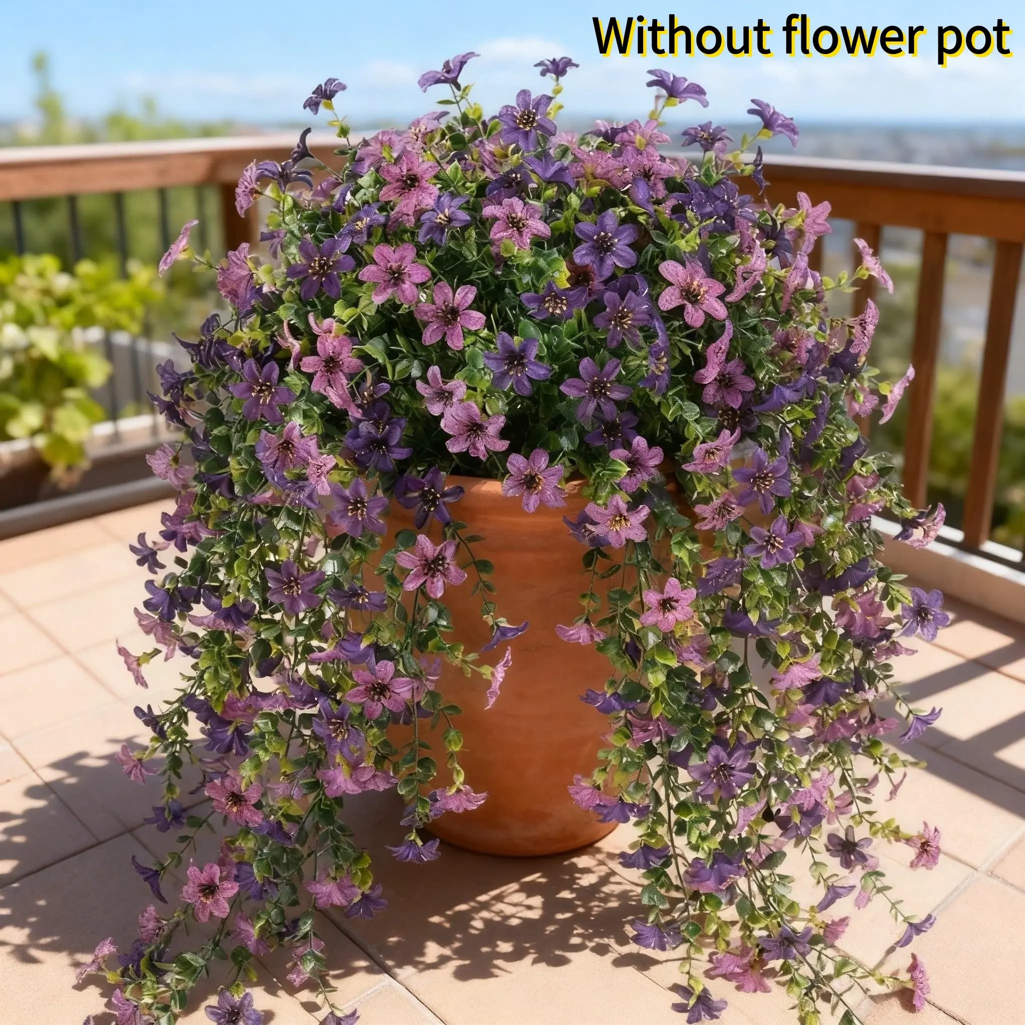 6-Pack Outdoor Artificial Hanging Six Ear Orchid Flowers, Artificial Flowers for Outside, Bright Long-Lasting Colors, Indoor & Outdoor Decoration, Artificial Flower Decorations, Perfect for Gardens & Window Sills, Artificial Hanging Plant