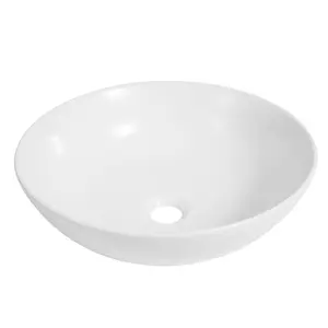 Quarry 15.5 in. Round Classic Designer Ceramic Bathroom Bowl Vessel Sink
