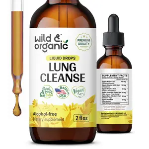 Wild & Organic's Lung Cleanse Tincture - Mullein Leaf Extract for Lungs - Herbal Detox Supplements - Vegan, Sugar & Alcohol-Free Mullein Drops