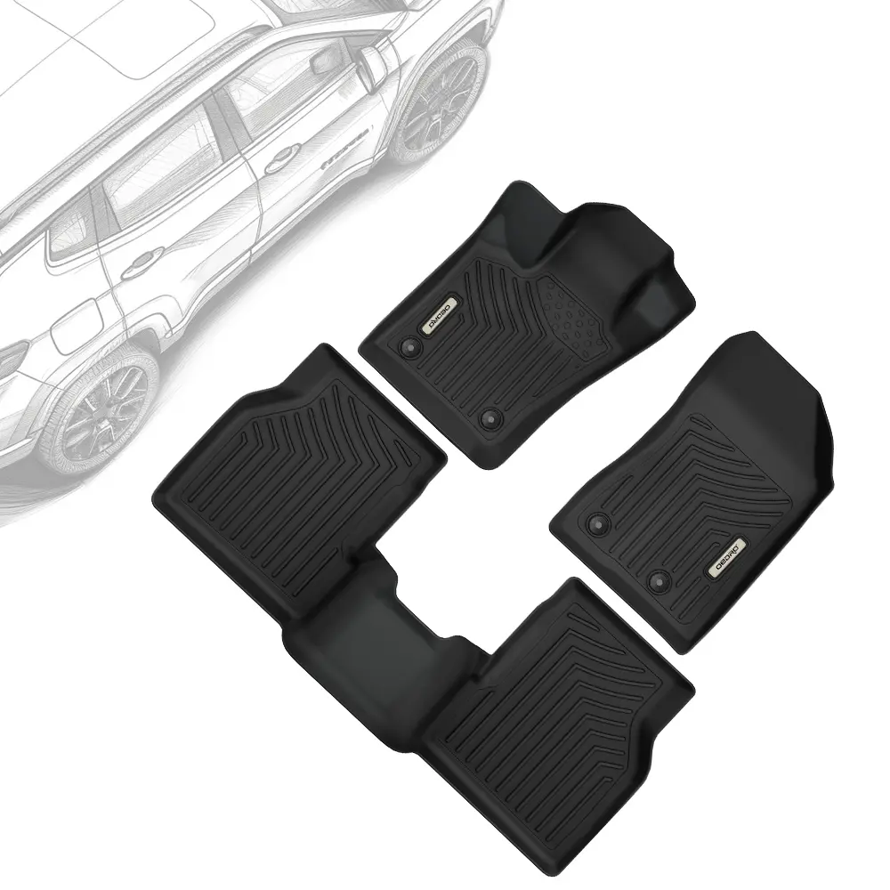 OEDRO TPE Floor Mats fits 2017-2026 Jeep Compass, All Weather, Waterproof