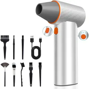 P-HVC013   Compressed Air Duster,Powerful Electric Air Blower-260000RPM,Portable Cordless Blower with 3-Gear Adjustable,Replace Keyboard Cleaner Spray,Gifts for Man (Orange)