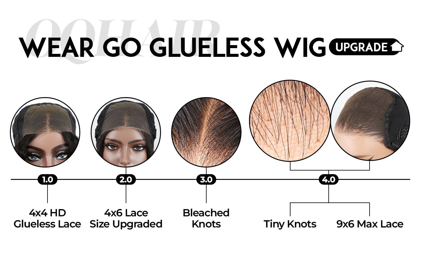 OQ HAIR Kinky Straight Pre Max 9x6 HD Lace Front Wear Go Glueless Wigs Bleached Tiny Knots No Glue Needed Beginner Friendly