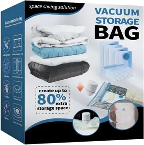 Vacuum Seal Bags for Clothing Travel with Rechargeable Cordless Pump, 15 Pack Compression Space Saver Bags for Packing, Luggage and Seasonal Storage