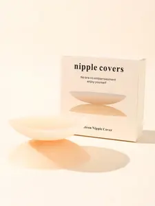 4pcs Reusable Ultra-Thin Nipple Covers, Invisible Seamless Bra Pads, Wireless Plunge Bras for Dresses, Gowns, Wedding Dresses, Swimsuits, Lingerie Accessories