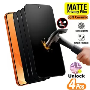 4-Pack Matte Privacy Ceramic Screen Protector Film, Soft Material, Compatible with Samsung Galaxy S26/s25/s24/s23/s22/s21 Series, Anti-Glare, Anti-Fingerprint, Protection