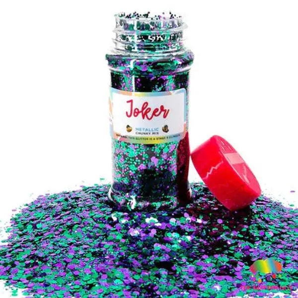 The Glitter Guy Joker Holographic Chunky Sparkling Glitter Shaker, 100ml (64-68g) Beauty Product for Nail Art Decoration & Nail Care (Beauty & Personal Care), Holographic Glitter