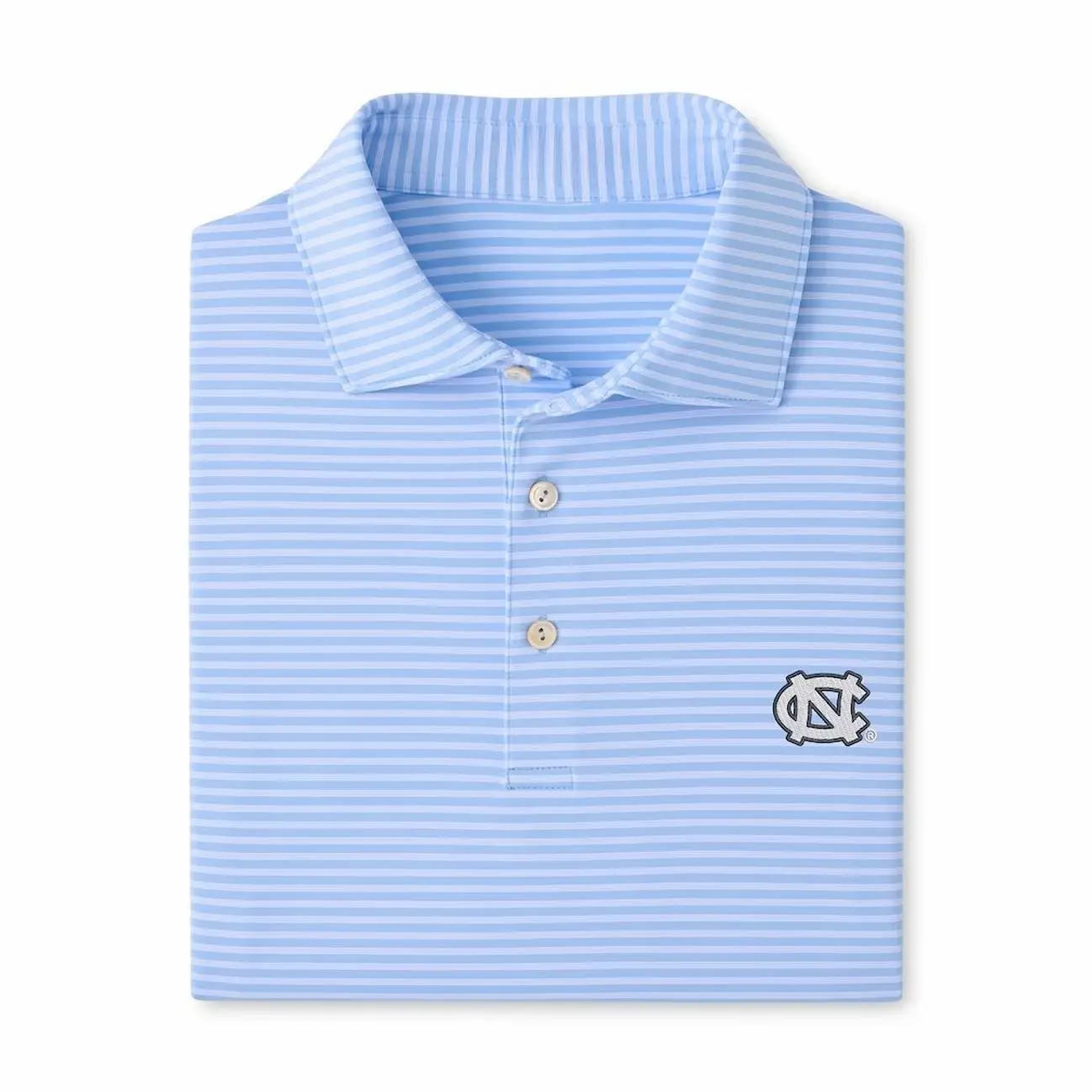 College North Carolina Tar Heels Performance Jersey Stripe Polo - Carolina Blue Sleeve Tee, Casual Collared Shirt Boatyard Button-Up Shirt Toile Teddy Polo