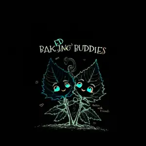 Baked Buddies, Glow-in-the-dark Engraved Glass Mirror in Frame 12x14" Hand Painted Laser Engraved Major Glow Wall Elegant Decor