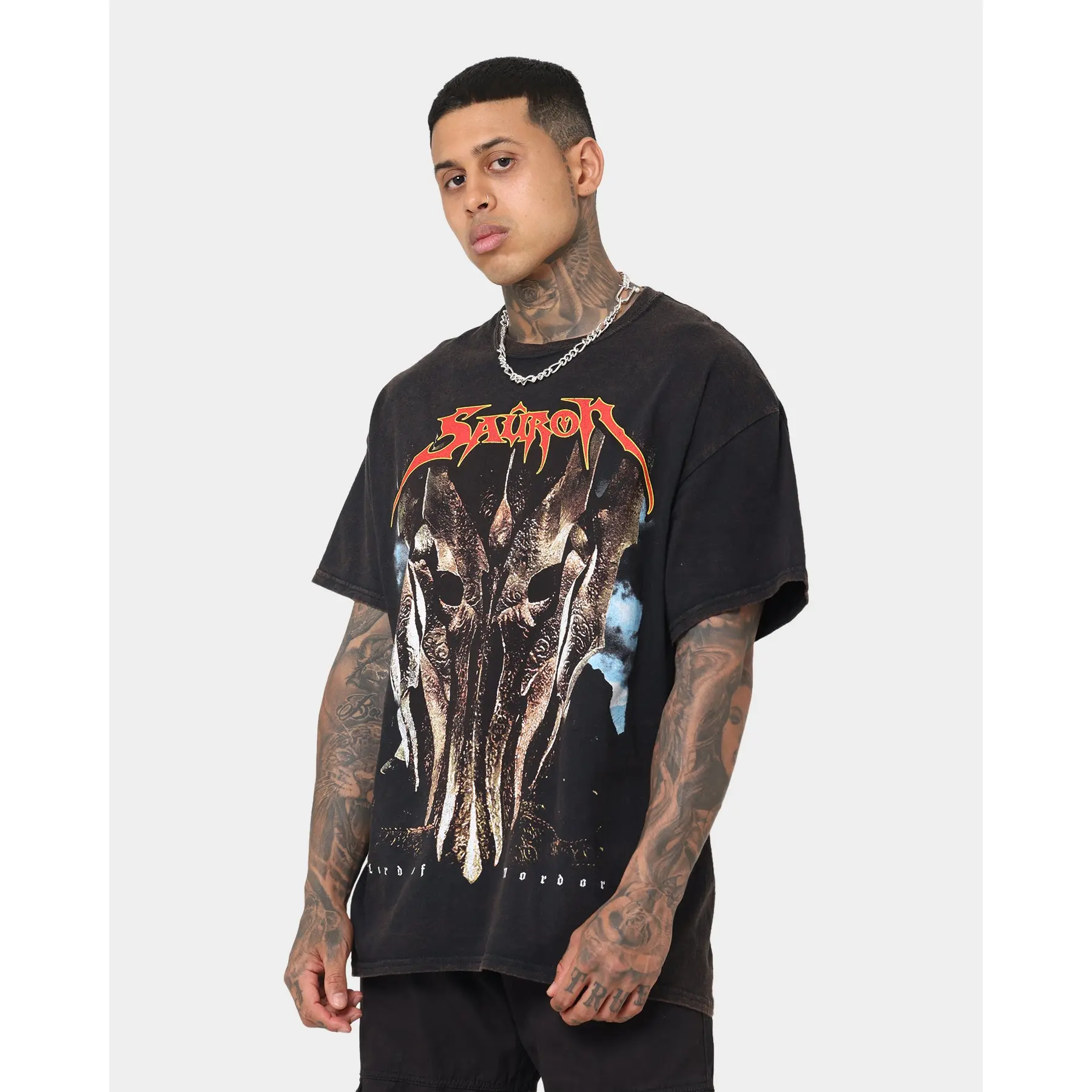 73Studio X The Lord Of The Rings Sauron Vintage T-Shirt Black Wash 73Studio X The Lord Of The Rings Sauron Vintage T-Shirt Black Wash