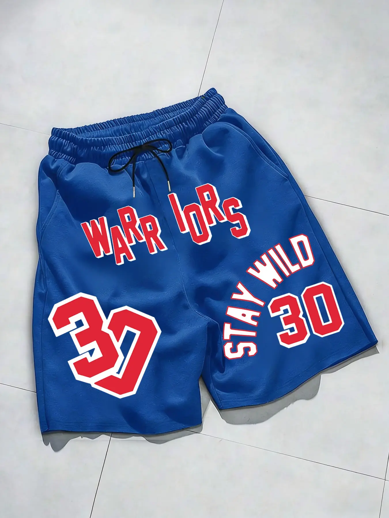 Warriors #30 Stay Wild Basketball Shorts | Vintage Streetwear Versatile All Seasons Athletic Cut Shorts | Drawstring Waist Casual Gym Shorts for NBA Fans & Hip-Hop Style |tiktokshopholidayhau