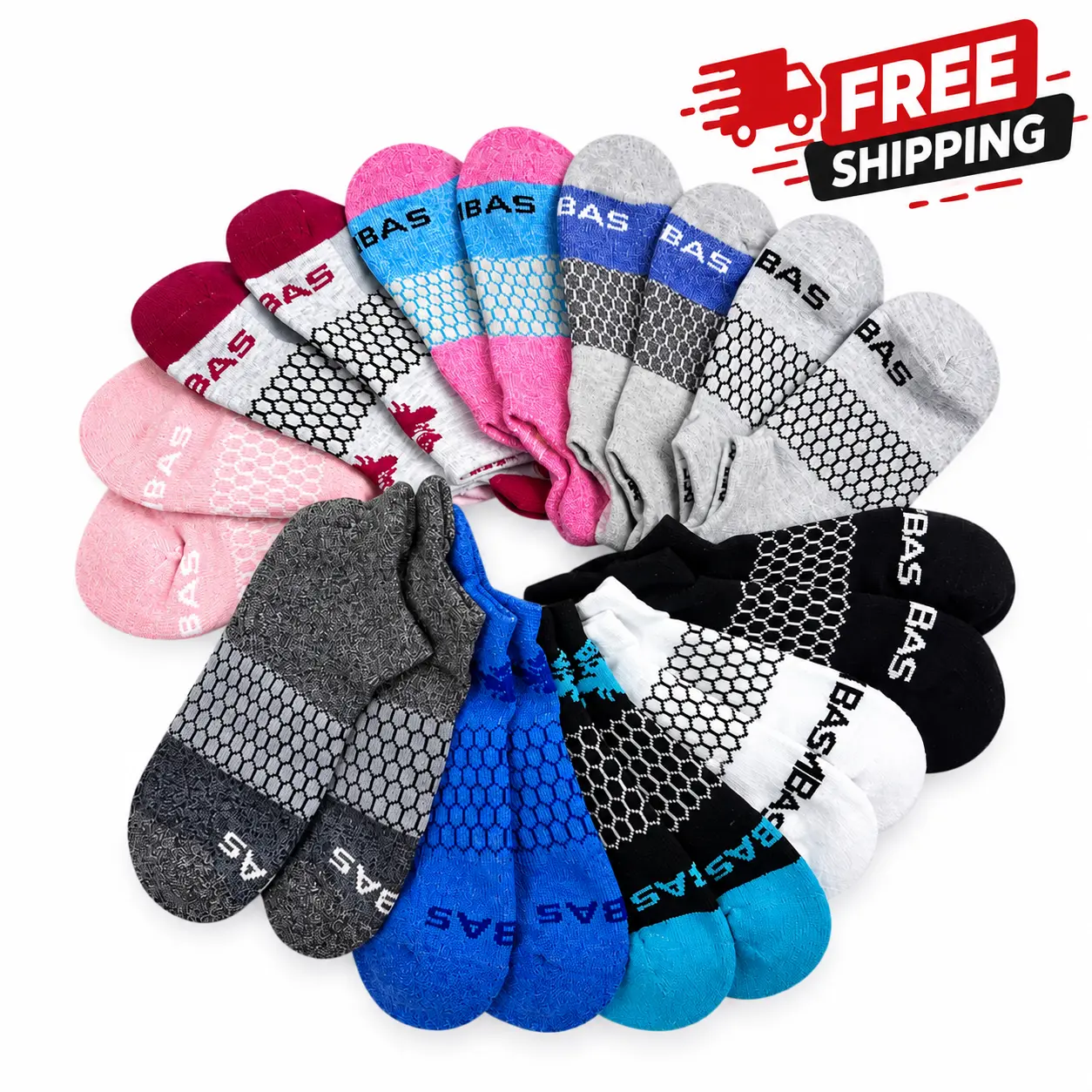5-Pack BOMBAS Ankle Socks Multi-Pack Comfort Crew, Soft Cotton & Honeycomb Arch Support, Cushioned Footbed, Women & Men Daily Wear