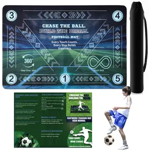 Premium Soccer Training Mat with Guide -24x36 Inch Non-Slip Soccer Footstep Practice Pad for Indoor & Outdoor - Ultimate Ball Control Equipment to Improve Dribbling Skill