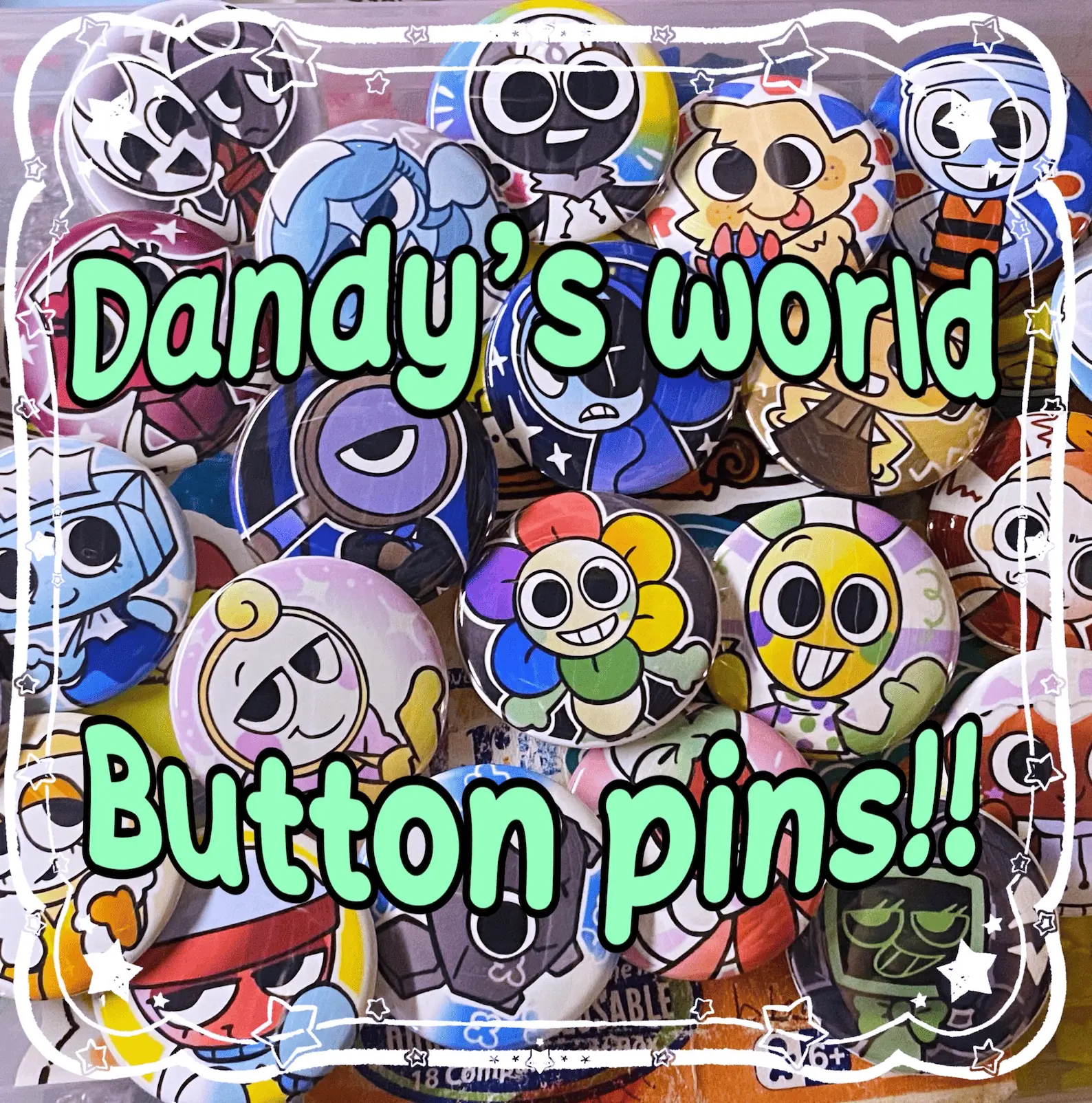 Dandy's World Button Pins! Dandys World Meme Funny Pinback Buttons | Cute and Unique Pin Buttons | Perfect for Bags, Jackets and Hats | Strong Backing, Long Lasting Print and Customer Favorite Designs