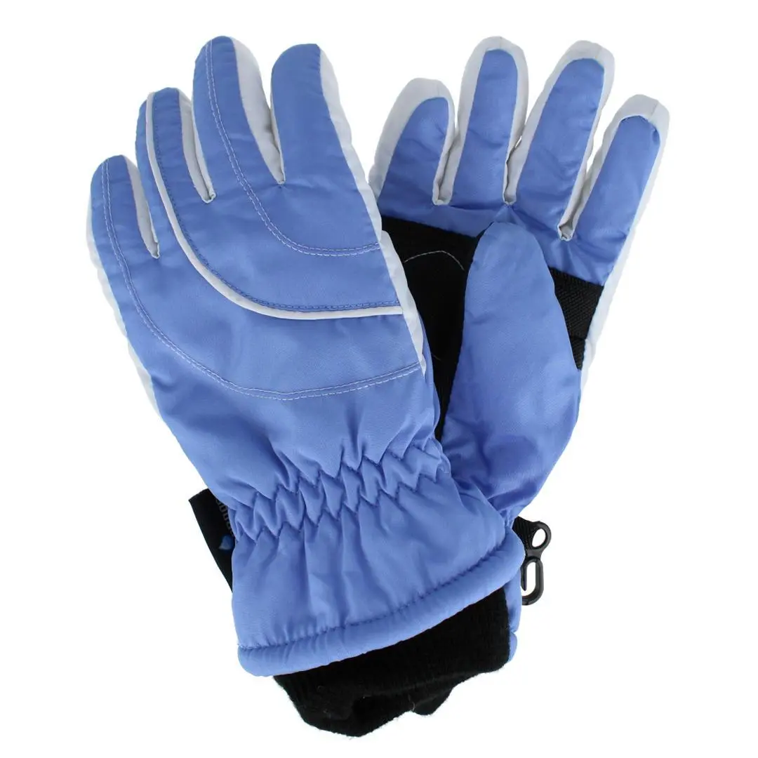 Grand Sierra Kids' Taffeta Ski Gloves with Stitched Heart, Waterproof and Insulated for Winter Play, Ages 4-6