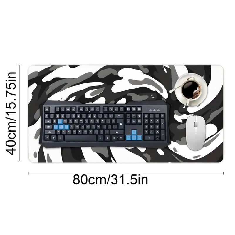 Large Abstract Twisted Swirl Digital Print Mouse Pad for Gaming and Office Use with Enhanced Precision and Stylish Design
