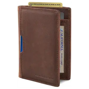 Wallets for Men Slim Mens leather RFID Blocking Minimalist Card Front Pocket Bifold Travel Thin