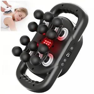 12-Head Massage Gun with 10 Levels & 9 Modes Deep Tissue Percussion Massager for Back Shoulders Legs and Foot Pain Relief Quiet Muscle Massage Gun