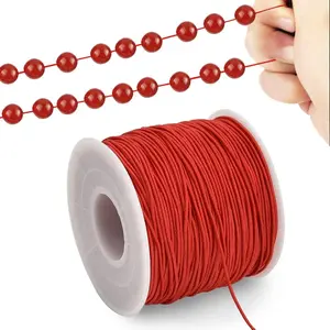 1mm x 110 Yards Red Elastic String for Bracelet  Making, Stretchy Cord for Bracelets, Rattail Macrame Necklaces Bulk Beading Thread Kumihimo