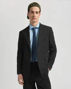 Express Slim Black Wool-Blend Washable Modern Tech Suit Jacket