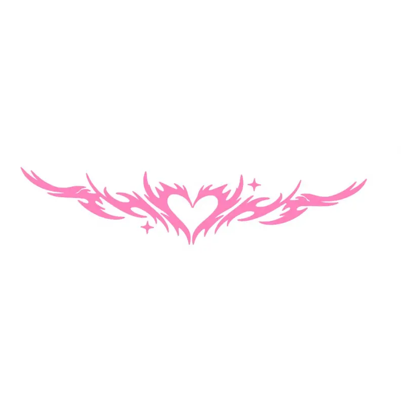 Tribal Heart Car Decal Stamp Automobile Sticker Decal Design Stylish Pink Wings and Heart Pattern