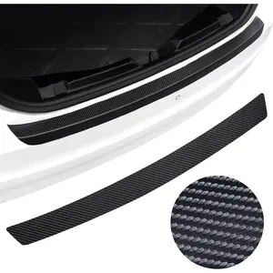 Universal Rear Bumper Protector, 40x2.75 Inches Carbon Fiber Textured Anti-Scratch Film, Easy Install No Bubble Guard (Matte Black)