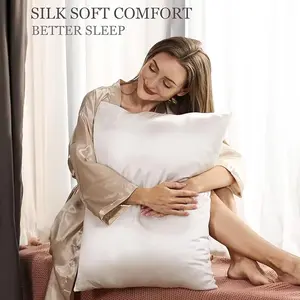 Premium Natural Mulberry Silk Pillowcase for Hair and Skin Made in USA, 22 Momme 6A Silk Pillow Cases Standard Size with Zipper, solid color  benefits