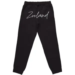 Black Zooland Sweatpants "White Freestyle" Clothes Cotton