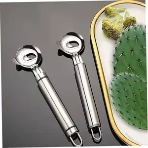 2 Pack Stainless Steel Cactus Peeler Spoon, Multi-Purpose Kitchen Tools,Cactus Peeler,Noodle Cutter & Scoop, Durable & Easy-Grip Handles Cooking Cutting Utensils