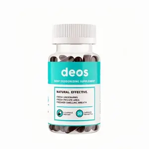 DEOS Full Body Deodorant Supplement - Natural Effective Formula for Fresh Underarms & Private Area - 30 Capsules per Bottle - 3 Pack Bundle Save $60