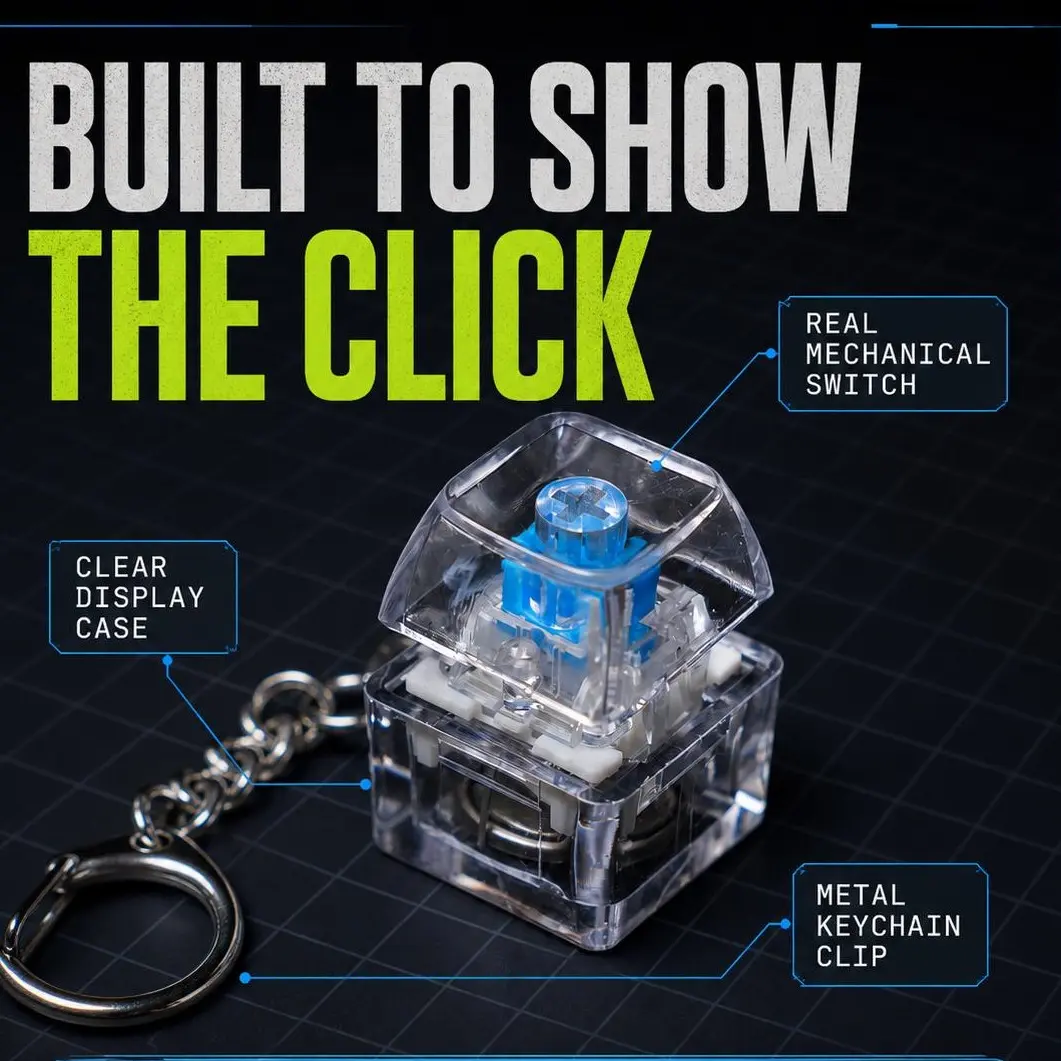 Mechanical Keyboard And Keycaps Fidget Toy - Compact Design, Crystal Keycaps, LED Lights, Transparent Acrylic Keys, Christmas Gift Chain, Fidgettoys, Stress Relief Gadget, Pocket Stress Relief, Fun Gifts, Keyboard Fidget Clicker