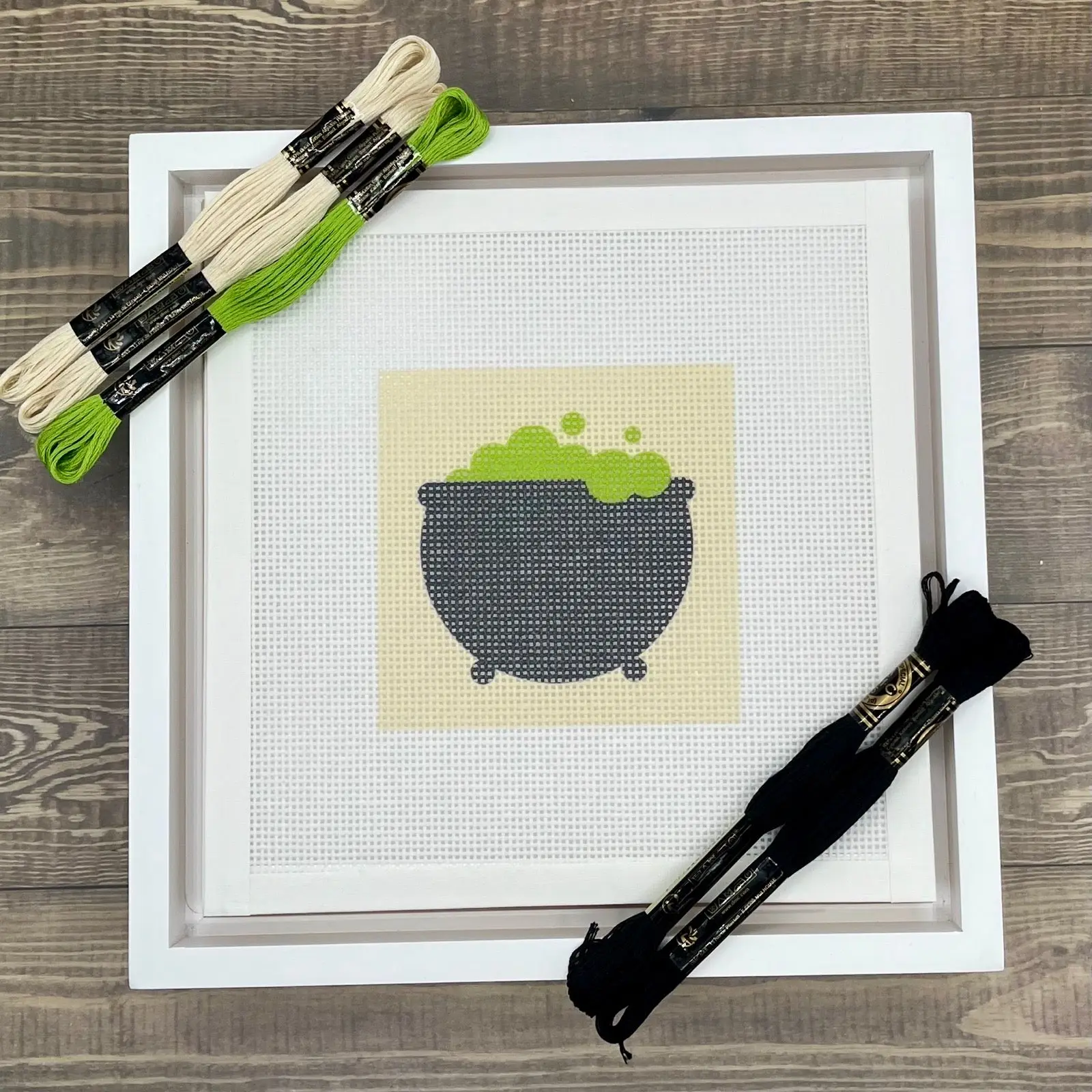 Halloween Cauldron Needlepoint Design