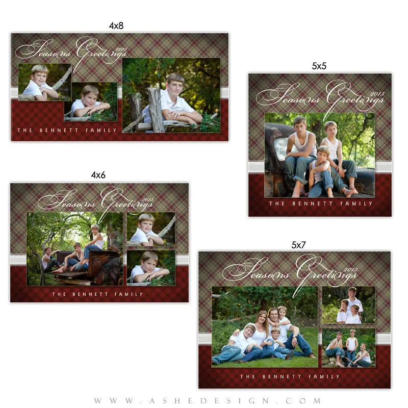 Christmas Photo Card Set - Perfectly Plaid