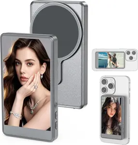 Ntaanoo Phone Vlog Selfie Monitor Screen, Magnetic Wireless Back Camera Selfie Monitor,Rear-Facing Camera for Live Streaming, Selfies, and Vlogs,Compatible with iPhone and Android