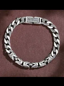 New Vintage Couple Bracelet, Peace Pattern Evergreen Design, Unisex Retro Accessory, Perfect Gift for Boyfriend, Stylish Jewelry