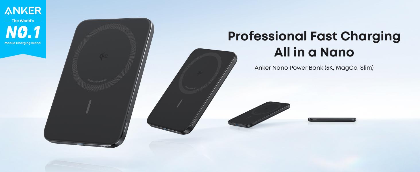 [Live Only] Anker Nano Charger (45W) and 6 ft USB-C to USB-C Cable ×2  + Anker Nano Power Bank (5K, MagGo, Slim)