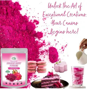 CHAVI Pink Drink - Passion Dragon Fruit Powdered Drink Mix and Freeze-Dried Diced Dragon Fruit Add-on - 2 in 1 package