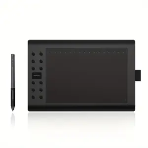 Drawing board 10 x 6.25 inch large drawing board, digital art tablet with tilt function, 12 shortcut keys, battery free stylus, suitable for Windows PC and Android